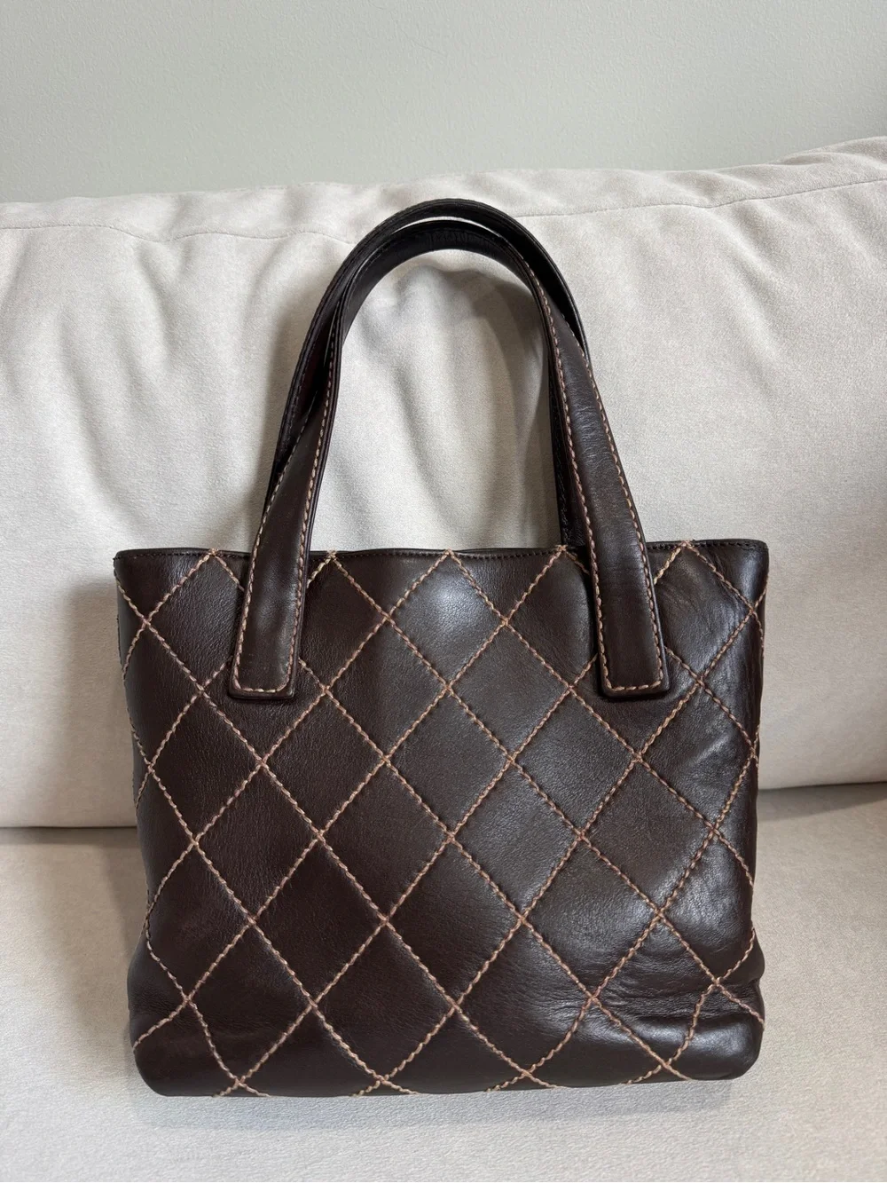 CHANEL Brown Quilted Vintage Chanel Wild Stitch Tote — Karl Lagerfeld era 🤎